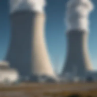 Nuclear Power Plant Overview Nuclear power plant against a clear blue sky