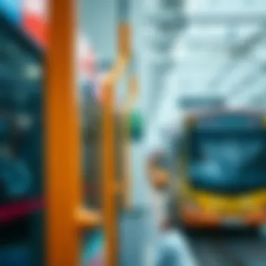 Public Transport System Public transportation system with a bus and commuter