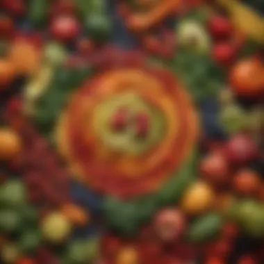 Nourishing Choices for Bowel Health A vibrant assortment of fruits and vegetables highlighting healthy dietary choices.