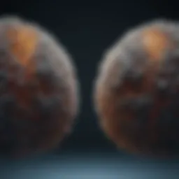 Visual representation of Janus particles showcasing their asymmetric structure