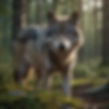 Grey Wolf in Natural Habitat A grey wolf in its natural habitat, showcasing its adaptability to various environments.