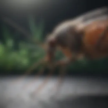 A scientific researcher examining mosquito specimens in a lab