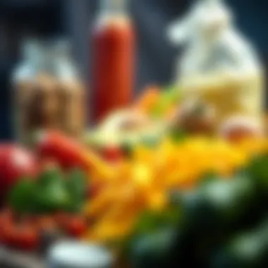 Healthy food sources rich in vitamins