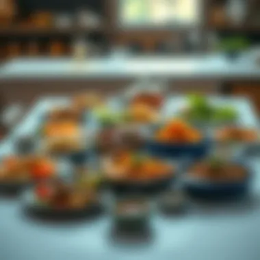 Culturally Diverse Healthy Dishes A table set with culturally diverse healthy dishes