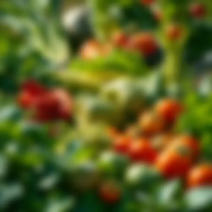 Organic Vegetable Garden A lush garden showcasing organic vegetables