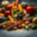 Artistic Display of Superfoods A vibrant array of superfoods displayed artistically