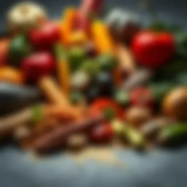 Artistic Display of Superfoods A vibrant array of superfoods displayed artistically