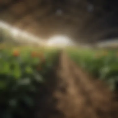 Biodiversity in Agricultural Systems A flourishing ecosystem within a farm, emphasizing biodiversity and its importance in agriculture