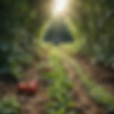A vibrant organic farm showcasing diverse crops without chemical fertilizers