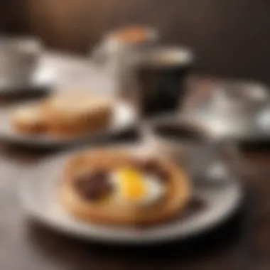 Balanced Breakfast with Coffee A balanced breakfast spread including a cup of coffee