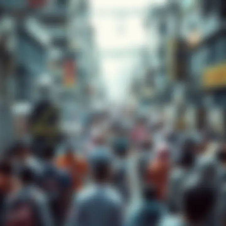 Conceptual image representing health system challenges due to population density