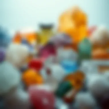 Natural crystals in various shapes and colors, highlighting their diversity