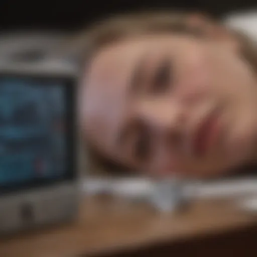 A close-up of a sleep study monitor displaying data