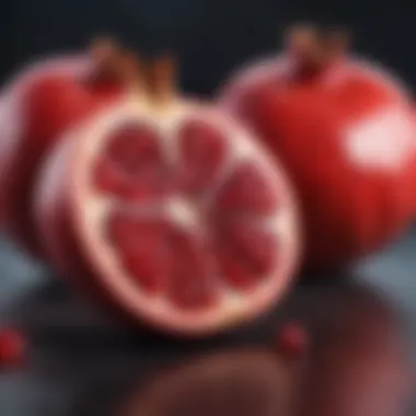 Illustration depicting the antioxidant properties of pomegranate