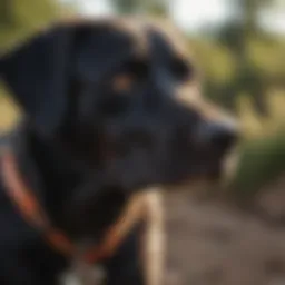 A sniffer dog engaged in a search operation