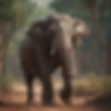 Majestic Indian Elephant in its Natural Habitat Majestic Indian elephant in natural habitat
