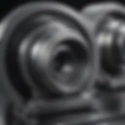 Close-up of titanium printing technology components