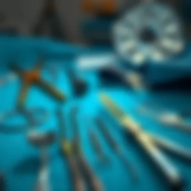 Illustration of stent removal instruments and equipment