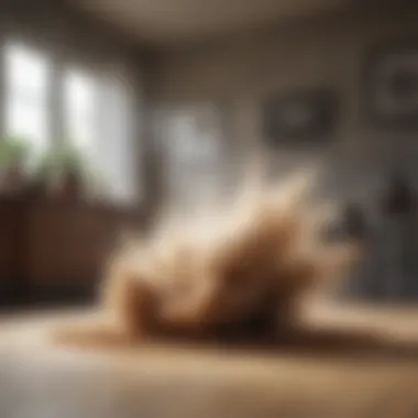 An indoor scene showing dust accumulation in a home environment.