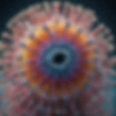 Influenza A Virus Structure Distinct biological structure of Influenza A virus under a microscope