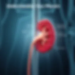 Diagram illustrating kidney stent placement and function
