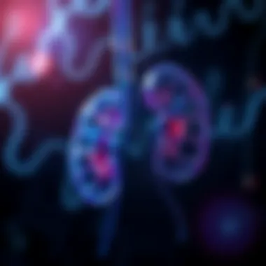 Biochemical Pathways in Kidney Stone Formation Illustration of biochemical pathways related to kidney stone formation