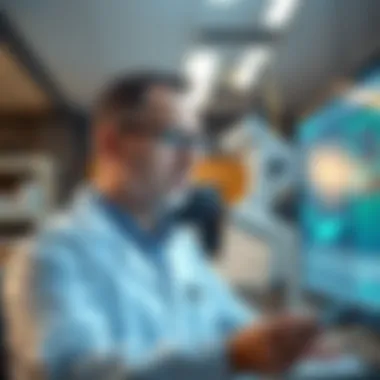 Research in Cancer Treatment Strategies Researcher analyzing data related to cancer treatment strategies