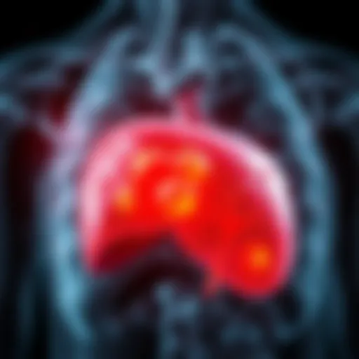 Illustration depicting liver with fat accumulation