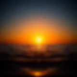 A tranquil sunset over a calm sea, representing the transition from day to night.