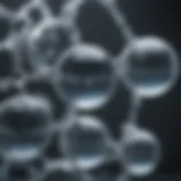 Illustration of water of hydration in chemical structures