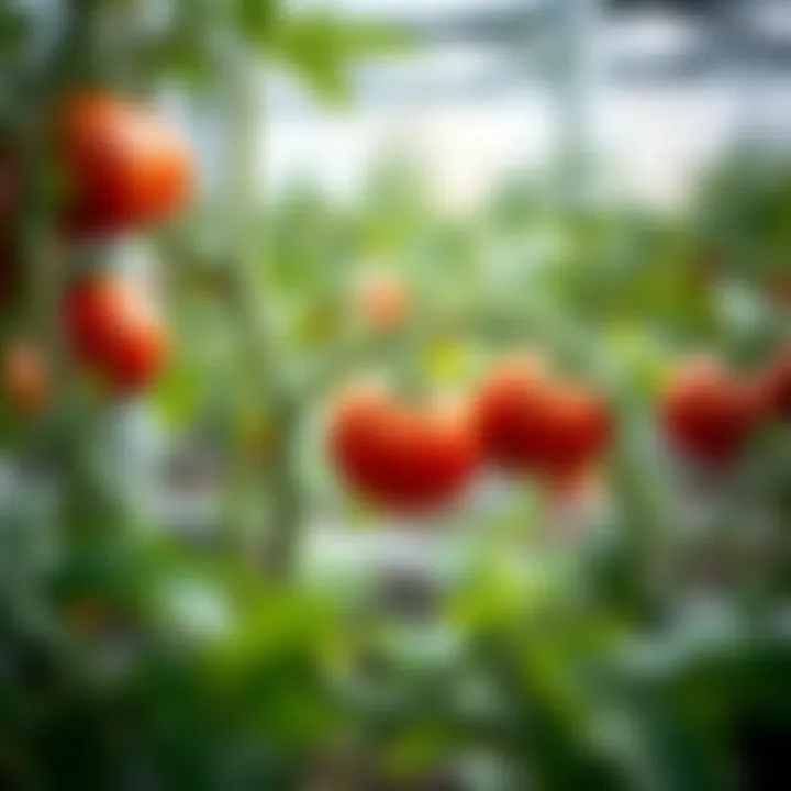 Cultivation Stages of Tomatoes Tomato plants in various growth stages, illustrating the cultivation process and environmental factors.