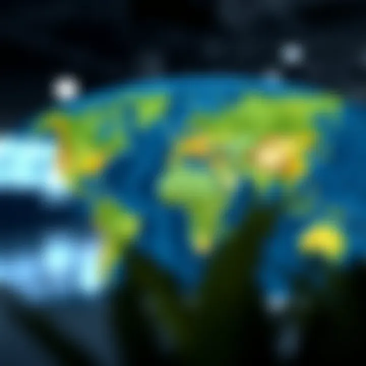 Map showcasing international collaboration efforts in climate action