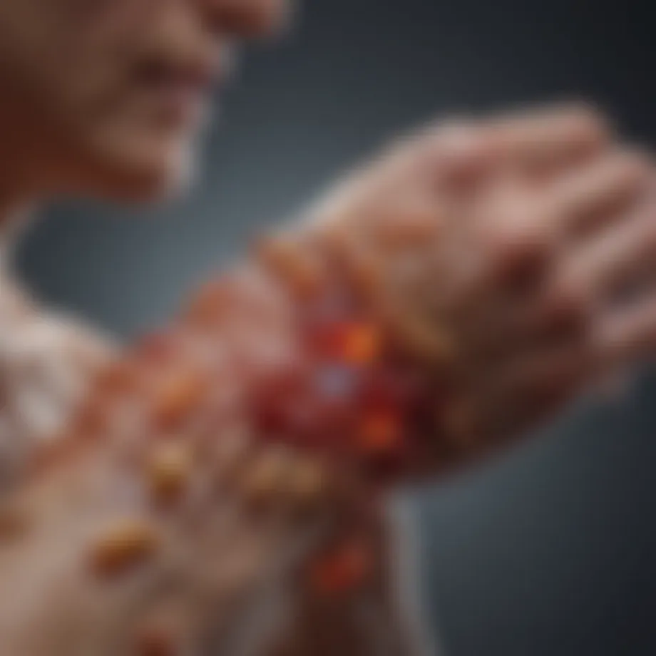 Illustration showing biological factors influencing rheumatoid arthritis flare-ups