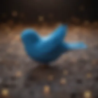 Illustration of Twitter's logo and its interface.