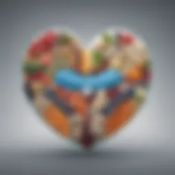 Illustration showing various vitamins beneficial for heart and lung health.